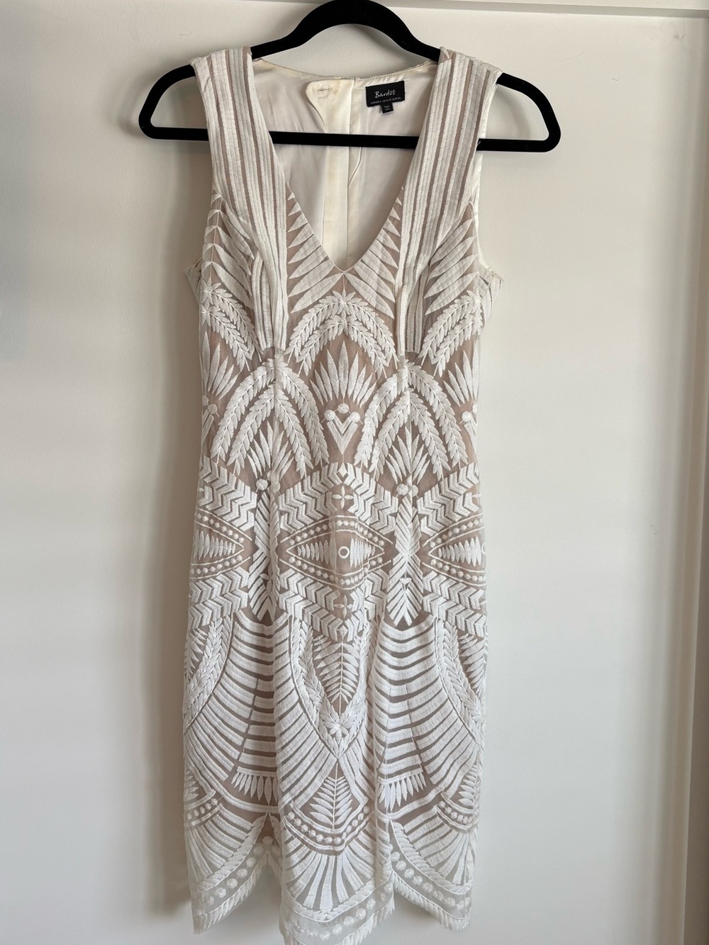 Bardot White Embroidered Midi Dress